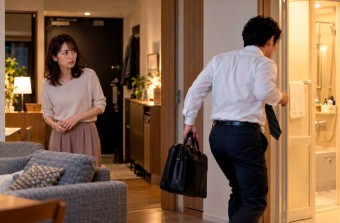 帰宅後すぐお風呂に入る夫