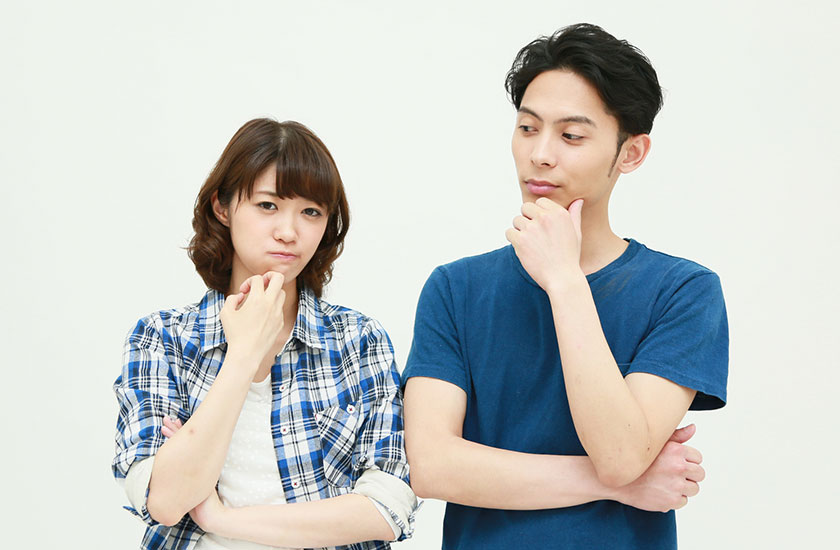 浮気調査の男女のケース別のイメージ