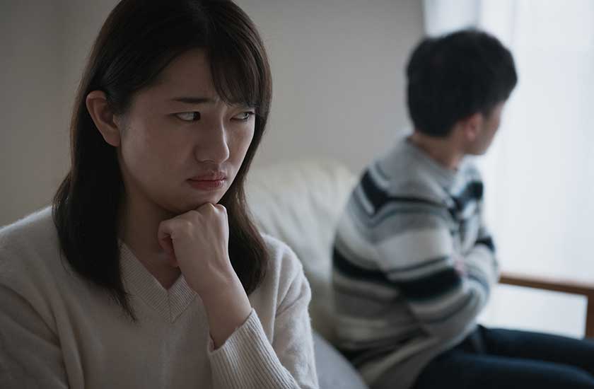 話し合いが平行線に終わった夫婦